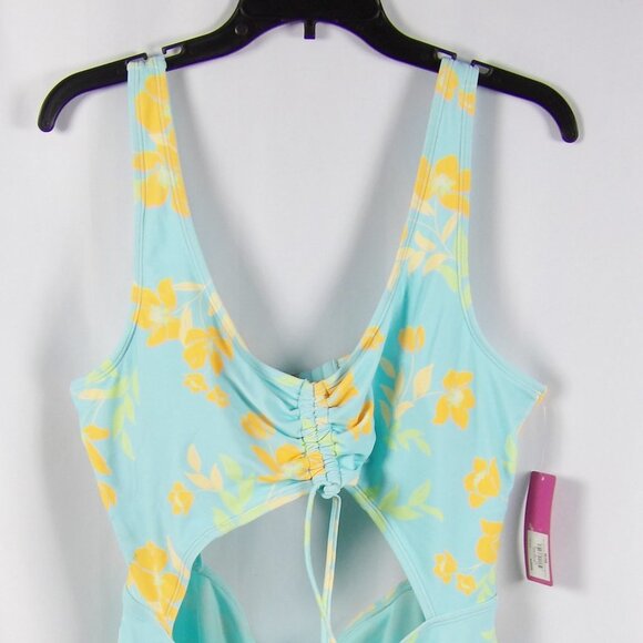 Ninety-Nine NWT Ruched Cutout Swimsuit One Piece  Size XXL Juniors Floral - Picture 3 of 7